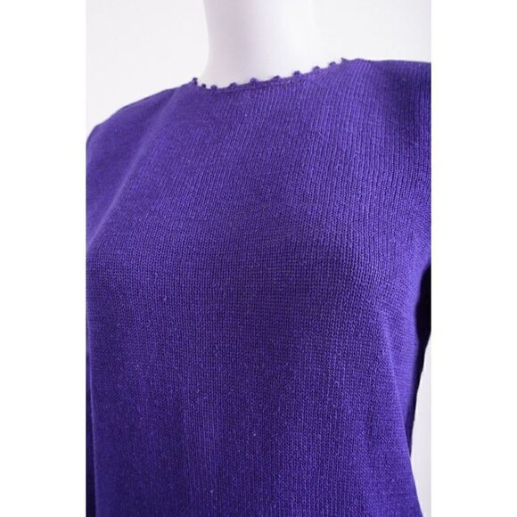 Vintage Malia Womens Silk Sweater Size M Purple Knit 70's-80's Hong Kong - Picture 4 of 6